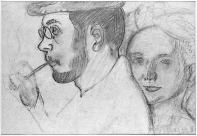 Pierre Bonnard (1867-1947) e Marthe Denis (1871-1919) 1899 (carvão sobre papel) de Maurice Denis