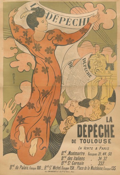 Cartaz para o jornal La Dépêche de Toulouse, 1892. de Maurice Denis