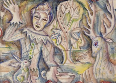Arlequim, c.1940-41 (aguarela sobre papel) de Maurice Denton Welch