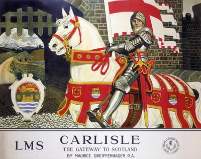 "Carlisle: The Gateway to Scotland", cartaz da LMS de Maurice Greiffenhagen