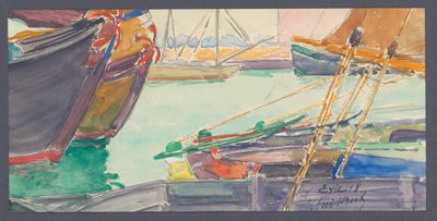 Navios em um canal de Maurice Guilbert