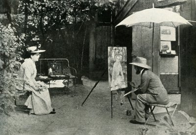 Toulouse-Lautrec pintando Berthe, o Surdo, 1890, 1947. de Maurice Joyant