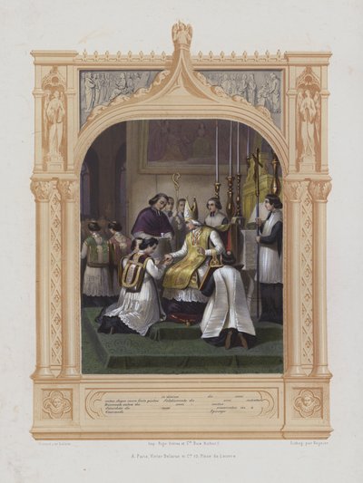 Admissão às ordens sagradas (aquatint) de Maurice Leloir