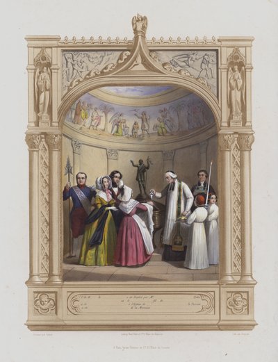 Baptismo (aquatint) de Maurice Leloir