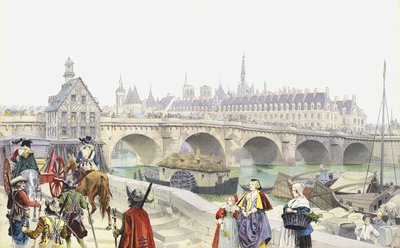 Exilado em Blois, Marie de Medicis e sua suíte abandonaram o Louvre de Maurice Leloir