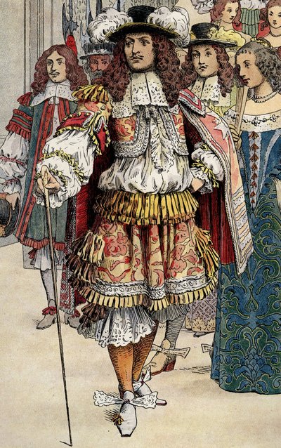 O rei francês Luís XIV no seu castelo de Vaux Le Visomte de Maurice Leloir