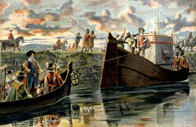 História da França: Armand Jean Du Plessis, Cardeal de Richelieu (1585-1642) sobe o Ródano arrastando-se atrás do seu barco ou Henri Coiffier de Ruze d