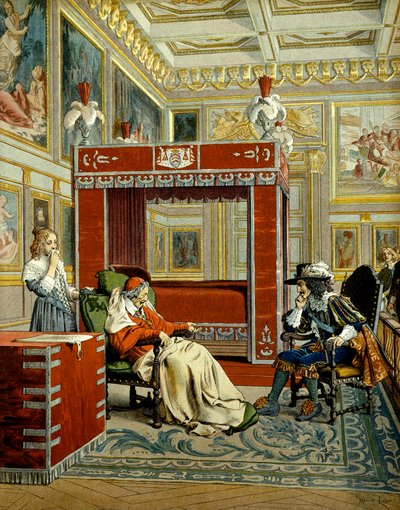 História da França: A última visita de Luís XIII ao Cardeal Richelieu (Armand Jean du Plessis de Maurice Leloir