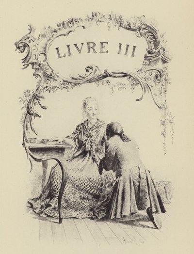 Ilustração para o Livro III de Les Confessions de Jean-Jacques Rousseau (gravura) de Maurice Leloir