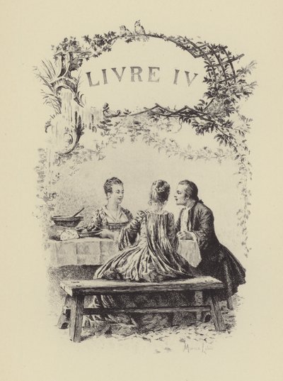 Ilustração para o Livro IV de Les Confessions de Jean-Jacques Rousseau (gravura) de Maurice Leloir