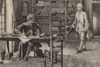 Ilustração para o Livro IX de Les Confessions de Jean-Jacques Rousseau (gravura) de Maurice Leloir
