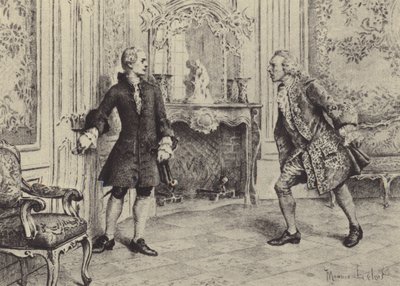 Ilustração para o Livro VII de Les Confessions de Jean-Jacques Rousseau (gravura) de Maurice Leloir