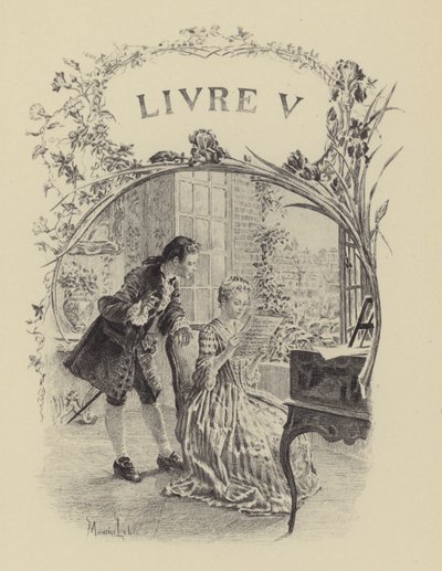 Ilustração para o Livro V de Les Confessions de Jean-Jacques Rousseau (gravura) de Maurice Leloir