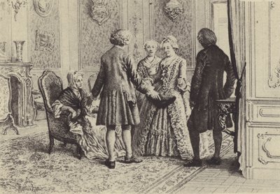 Ilustração para o Livro XI de Les Confessions de Jean-Jacques Rousseau (gravura) de Maurice Leloir