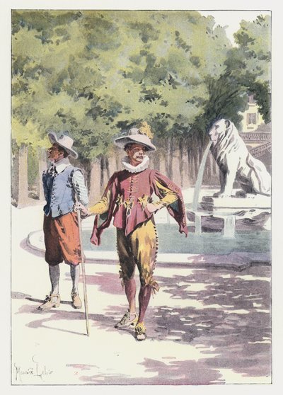 Ilustração para Gil Blas (cor litho) de Maurice Leloir