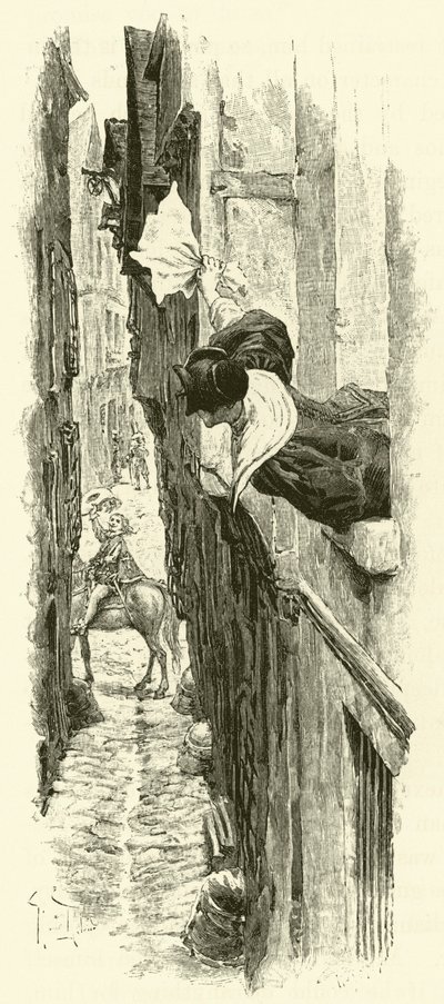 Ilustração para Os Três Mosqueteiros (gravura) de Maurice Leloir