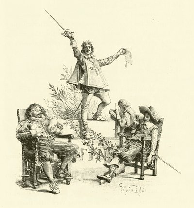 Ilustração para Os Três Mosqueteiros (gravura) de Maurice Leloir