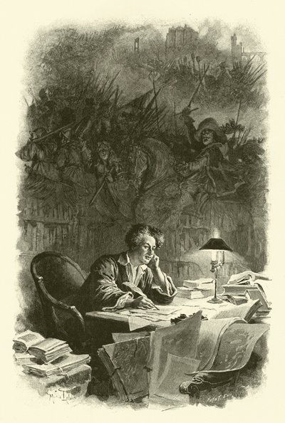 Ilustração para Os Três Mosqueteiros (gravura) de Maurice Leloir