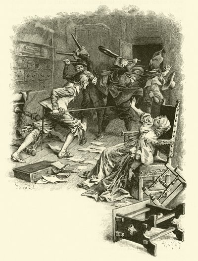 Ilustração para Os Três Mosqueteiros (gravura) de Maurice Leloir