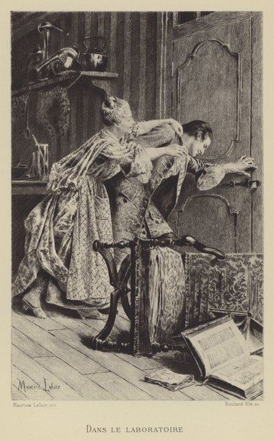 No laboratório (gravura) de Maurice Leloir