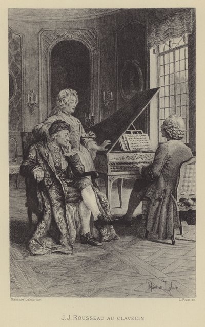 Jean-Jacques Rousseau no cravo (gravura) de Maurice Leloir