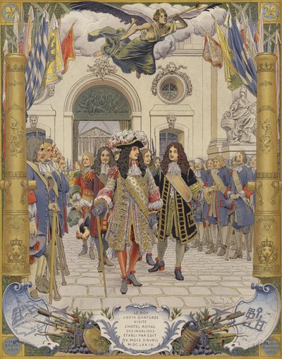 Rei Luís XIV e a abertura do LHotel Royal Des Invalides de Maurice Leloir