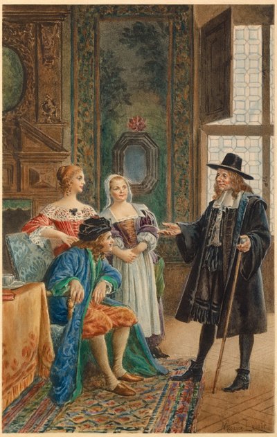 Molière malade (ilustração) de Maurice Leloir