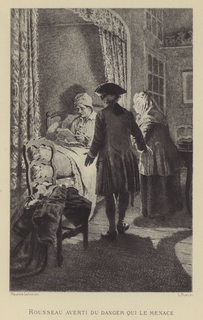 Rousseau alertou para o perigo que o ameaça (gravura) de Maurice Leloir