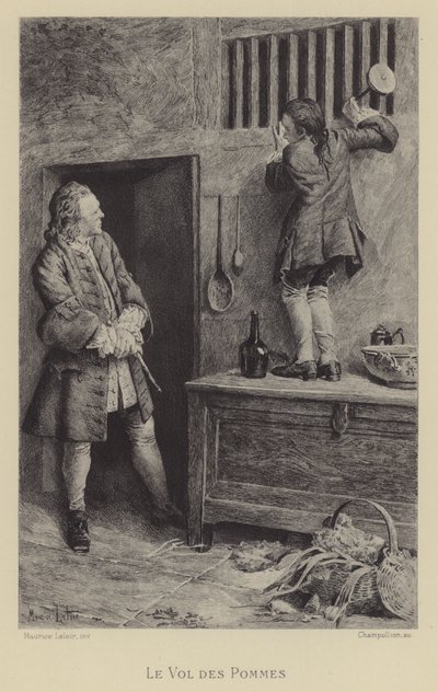 O roubo das maçãs (gravura) de Maurice Leloir