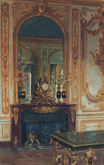 Vista interior de Versalhes (óleo sobre tela) de Maurice Lobre