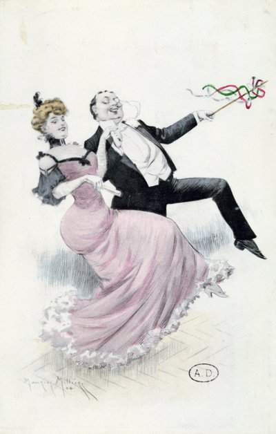 Joie de Vivre, cartão postal c.1900 (cor litho) de Maurice Millière