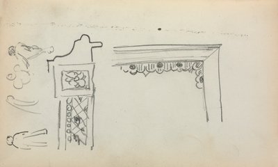 Caderno de esboços italiano: Detalhes e figuras arquitectónicas (página 199) de Maurice Prendergast