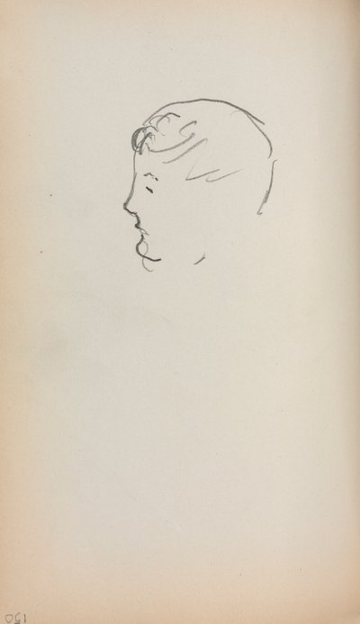 Caderno de esboços italiano: Cabeça de um homem de perfil (página 150) de Maurice Prendergast
