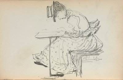 Caderno de esboços italiano: Mulher sentada (página 107) de Maurice Prendergast