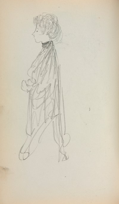 Caderno de esboços italiano: Mulher de pé em perfil (página 51) de Maurice Prendergast