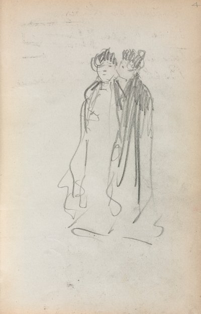 Caderno de esboços italiano: Duas mulheres de pé (página 4) de Maurice Prendergast