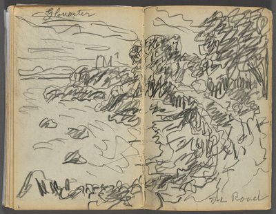 Sketchbook- The Granite Shore Hotel, Rockport, páginas 008 e 9: "Gloucester- The Road" de Maurice Prendergast