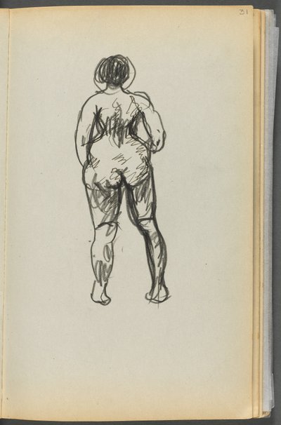 Sketchbook- The Granite Shore Hotel, Rockport, página 031: Nu feminino visto de trás de Maurice Prendergast