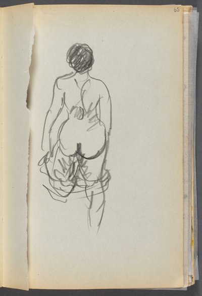 Sketchbook- The Granite Shore Hotel, Rockport, página 065: Nu feminino visto de trás de Maurice Prendergast