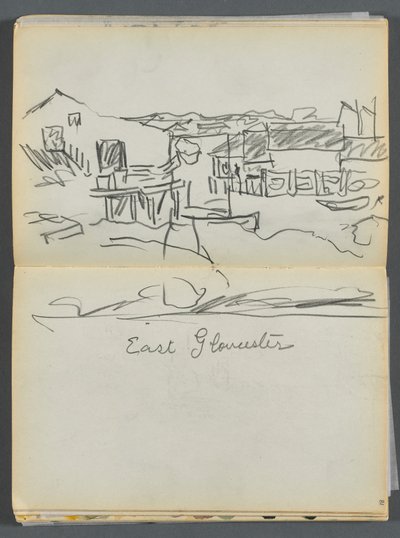 Sketchbook- The Granite Shore Hotel, Rockport, páginas 080 e 81: "East Gloucester" de Maurice Prendergast