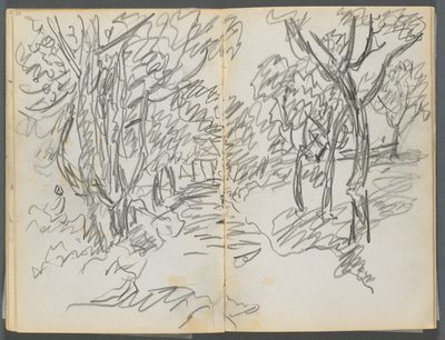 Sketchbook, The Dells, N° 127, página 064  65: Paisagem de Maurice Prendergast