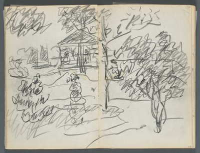 Sketchbook, The Dells, N° 127, páginas 066 e 67: Paisagem de Maurice Prendergast