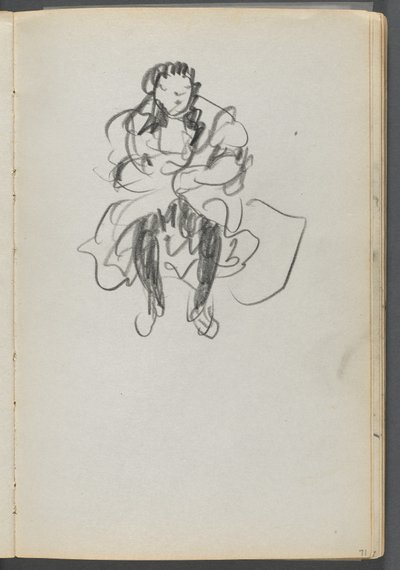 Sketchbook, The Dells, N° 127, página 071: Figura sentada de Maurice Prendergast