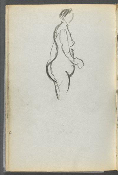 Sketchbook, The Dells, N° 127, página 092: Nu de perfil de Maurice Prendergast