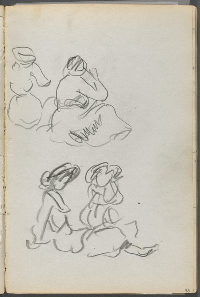 Sketchbook, The Dells, N° 127, página 093: Figuras sentadas de Maurice Prendergast