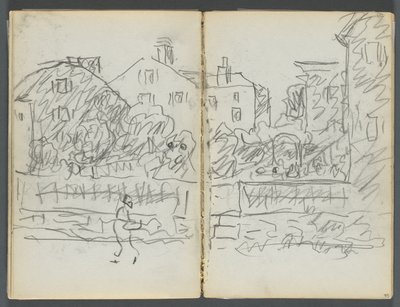 Sketchbook, The Dells, N° 127, página 094  95: Village Street de Maurice Prendergast