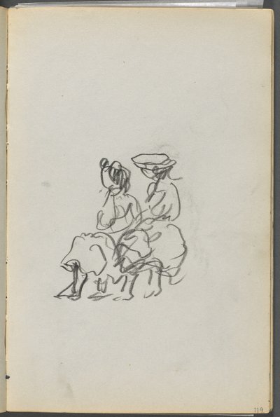 Sketchbook, The Dells, N° 127, página 119: Duas figuras sentadas de Maurice Prendergast