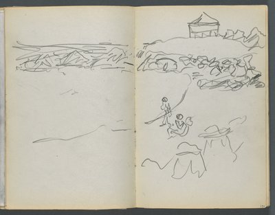 Sketchbook, The Dells, N° 127, página 130  131: Vista da costa de Maurice Prendergast