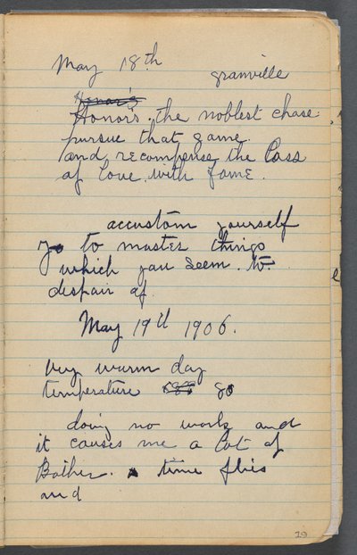 Sketchbook, página 019: Notas de Maurice Prendergast