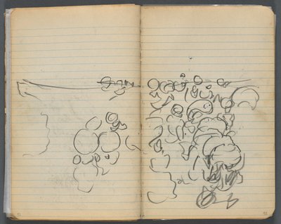 Sketchbook, página 042  43: Vista da praia de Maurice Prendergast